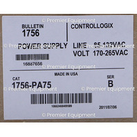 * ALLEN BRADLEY 1756-PA75 / B CONTROLLOGIX POWER SUPPLY
