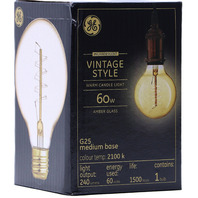 LOT OF 6 GE 60G25/V/AMB/CDN 93118272 VINTAGE STYLE AMBER LIGHT BULB 