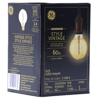 LOT OF 6 GE 60G25/V/AMB/CDN 93118272 VINTAGE STYLE AMBER LIGHT BULB 