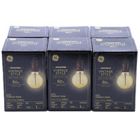 LOT OF 6 GE 60G25/V/AMB/CDN 93118272 VINTAGE STYLE AMBER LIGHT BULB 