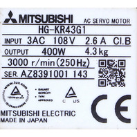  MITSUBISHI HG KR43G1 SERVO MOTOR