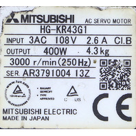  MITSUBISHI HG KR43G1 SERVO MOTOR