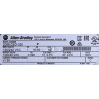 ALLEN BRADLEY 2098-DSD-020-SE SERVO DRIVE ULTRA 3000 KINETIX