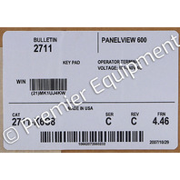 * ALLEN BRADLEY 2711-K6C8 SER C FRN 4.46 PANELVIEW 600 KEYPAD OPERATOR INTERFACE
