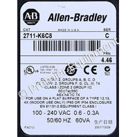 * ALLEN BRADLEY 2711-K6C8 SER C FRN 4.46 PANELVIEW 600 KEYPAD OPERATOR INTERFACE