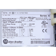 * ALLEN BRADLEY 20DD011A3NYNA1NNA SER A 22 AMP 15 HP AC DRIVE 