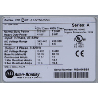 * ALLEN BRADLEY 20DD011A3NYNA1NNA SER A 22 AMP 15 HP AC DRIVE 