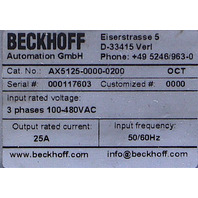 BECKHOFF AX5125-0000-0200 DIGITAL COMPACT SERVO DRIVE