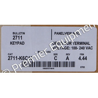 * ALLEN BRADLEY 2711-K6C16 /C PANELVIEW 600 KEYPAD OPERATOR INTERFACE