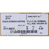 * ALLEN BRADLEY 2711-B6C8 SER B FRN 4.44 PANELVIEW 600 OPERATOR PANEL