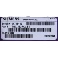 * SIEMENS TGX:353RCCB4 CONTROLLER CARRIER BASE