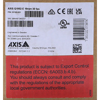 * NEW AXIS Q1952-E 19mm 30 fps Thermal Network IP Security Camera 640x480 PoE