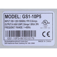 AUTOMATION DIRECT GS1-10P5 0.5HP 120V 1PH VARIABLE FREQUENCY DRIVE *READ*