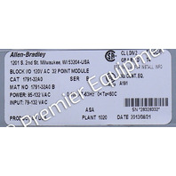 * ALLEN BRADLEY 1791-32A0 SER B BLOCK I/O 120V AC 32 POINT MODULE