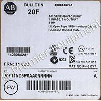 * SURPLUS ALLEN BRADLEY 20F11ND5P0AA0NNNNN POWERFLEX 753 AC DRIVE 2.2KW 3HP