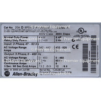 * ALLEN BRADLEY 20AD8P0A0AYNNNNN /A 5HP AC DRIVE POWERFLEX 70