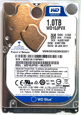 WESTERN DIGITAL WD10JPVX 1TB 2.5" 128MB SATA HDD Hard drive laptop