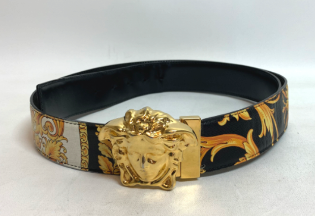 Versace Black | Barocco Reversible Leather Belt 95 IT 44 US