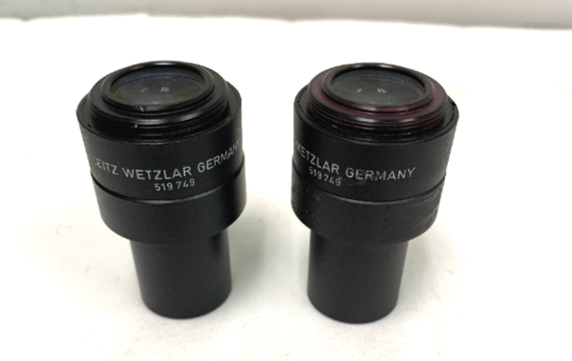 Set of 2 Leitz Wetzlar Periplan 10x/18 Microscope Eye Pieces 519749