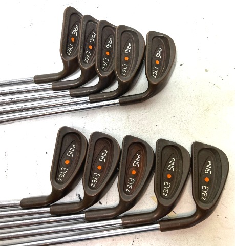 Ping Eye2 BeCu Beryllium Copper Iron Set 2-PW SW Orange Dot SER# 2664 10 clubs