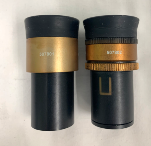 Pair Leica HC Plan 10x/20 M Microscope Eyepiece 507802 507801 Linear Reticle