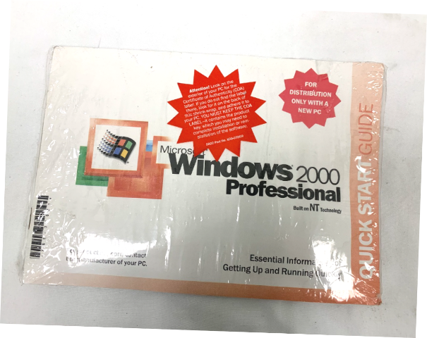Vintage MICROSOFT WINDOWS 2000 Professional W/Key NEW NOS