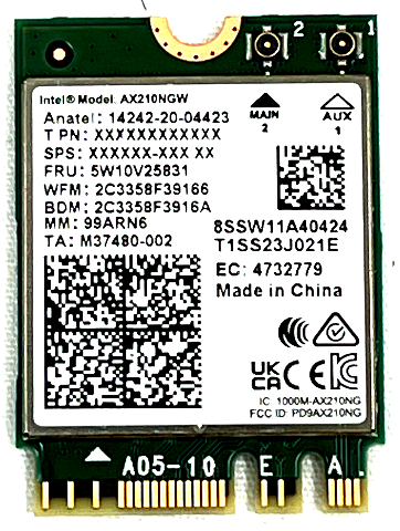 Intel AX210 WiFi 6E Laptop M.2 Card WiFi Bluetooth 5.3 Adapter NGFF Key-A Key-E AX210NGW