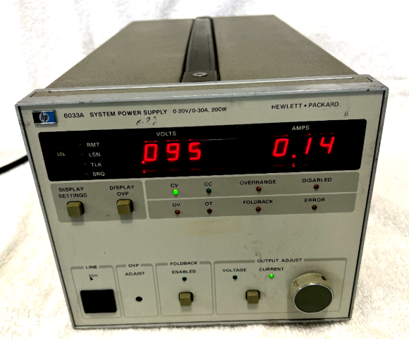 AGILENT (HP) 6033A AUTORANGING 20V, 30A 240W DC POWER SUPPLY