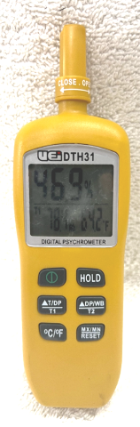 UEi DTH31 Digital Psychrometer Humidity Temperature Dew Point Wet Bulb Meter