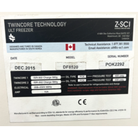 Z-SC1 Biomedical ULT -80C Freezer DF-8520 Lab Equipment