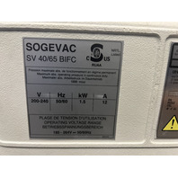 Leybold Sogevac SV65 BI FC Vacuum Pump 200-240V 50/60HZ 1.5kW