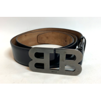 BALLY Men's Mirror B Buckle Belt Black Leather / Multi Size 44 / 110