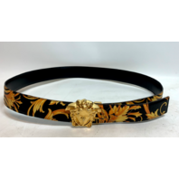 Versace Black | Barocco Reversible Leather Belt 95 IT 44 US