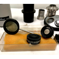 large lot of vintage Microscope Eye pieces and other parts.
