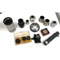 large lot of vintage Microscope Eye pieces and other parts.