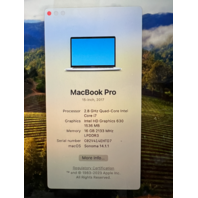 2017 Apple MacBook Pro 15" i7 2.8GHz/16GB/256GB - A1707 Quad core