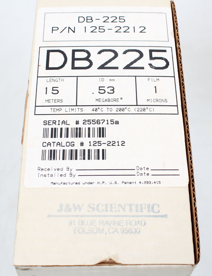 J&W Scientific Agilent DB225 Fused Silica Capillary GC Column, 125