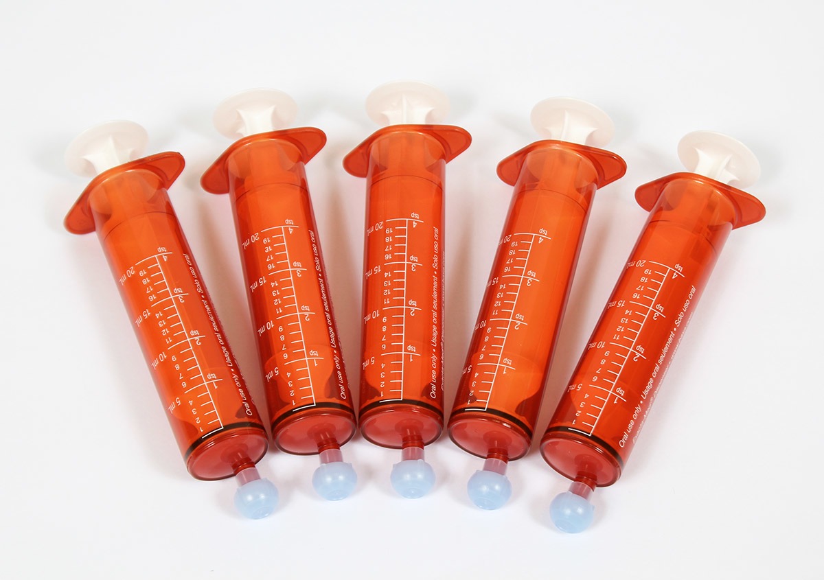 Baxter/Baxa ExactaMed Amber Oral Medicine Syringe/Dispenser 20mL/20cc, 5pak SocoTek LLC