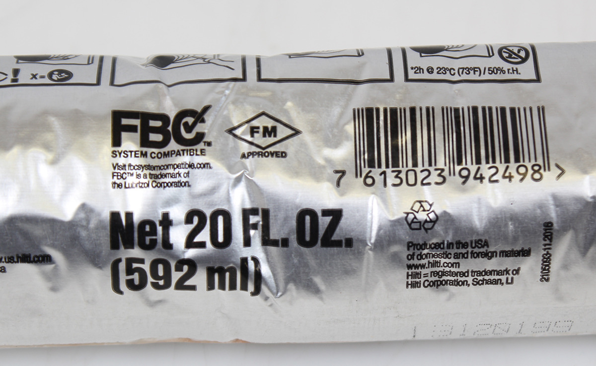 HILTI FSOneMax 2101532 Firestop Sealant SausageTube 20oz