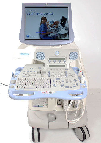 GE Vivid 7 Dimension 4D Cardiac Ultrasound Imaging System w/ M4S, 10S Probes