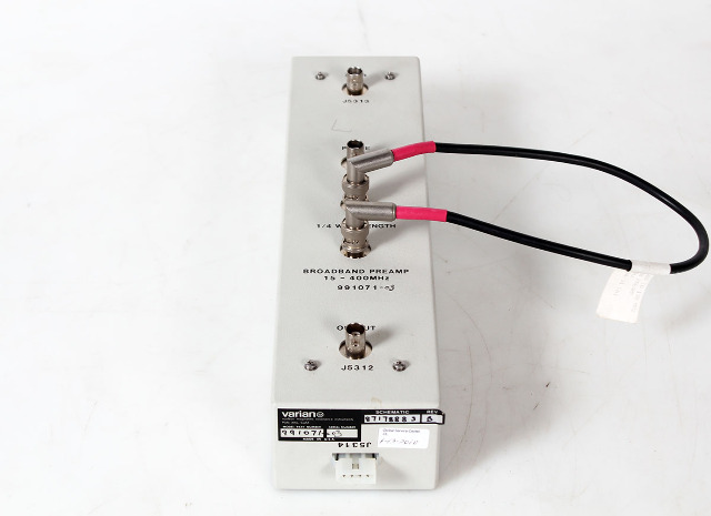 Varian Unity Inova NMR RF 991071-03 Broadband Preamp 15-400Mhz, Schem 87178883-B