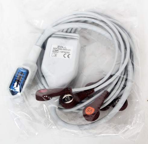 Zoll V-Lead ECG EKG AAMI Propaq MD 6-Wire Cable, Ref. 8300-0804-01