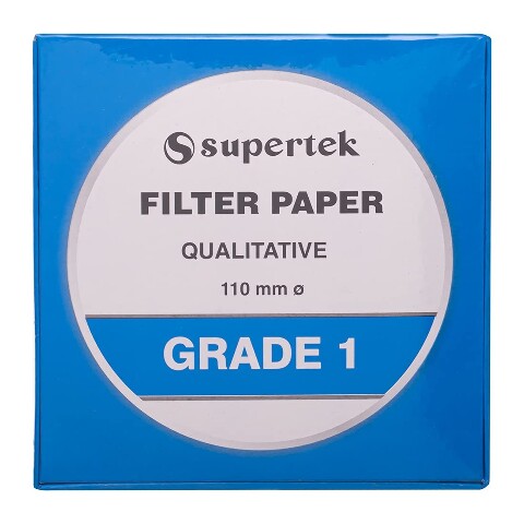 Supertek Grade 1 Qualitative Filter Paper, 110 mm Diameter - New 100 Pk