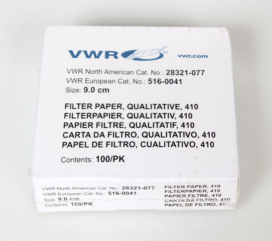 VWR Filter Paper Qualitative Grade 410, 9.0 cm, 1mm Pore - NEW 100 pk