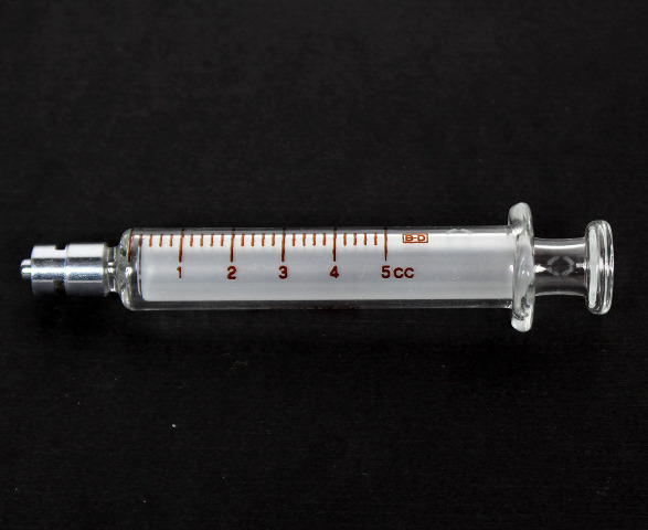 B-D Becton Dickinson 5cc MultiFit Glass Interchangeable Syringe w/ Luer Lock Tip