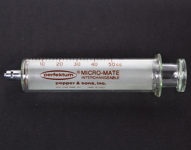 Popper Perfektum 50cc Micro-Mate Glass Interchangeable Syringe w/ Luer Lock Tip