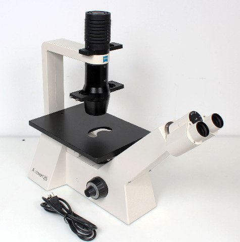 Zeiss Axiovert 25 Inverted Phase Contrast Microscope Body + Ph Slider, Filters