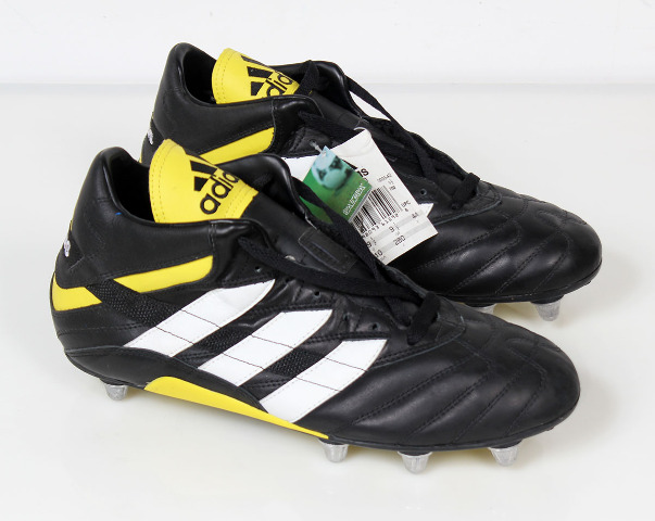 RARE 10 Vintage Adidas CAVALIER MID Weatherproof Leather Rugby Boots 033542