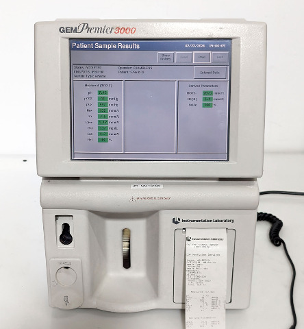 IL GEM Premier 3000 Blood Gas Electrolyte Analyzer 5700 + Reader, Full Access