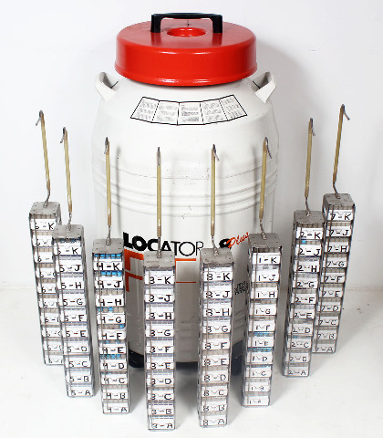Thermolyne Locator 8-Plus LN2 Cryogenic Nitrogen Storage Dewar + Racks & Boxes